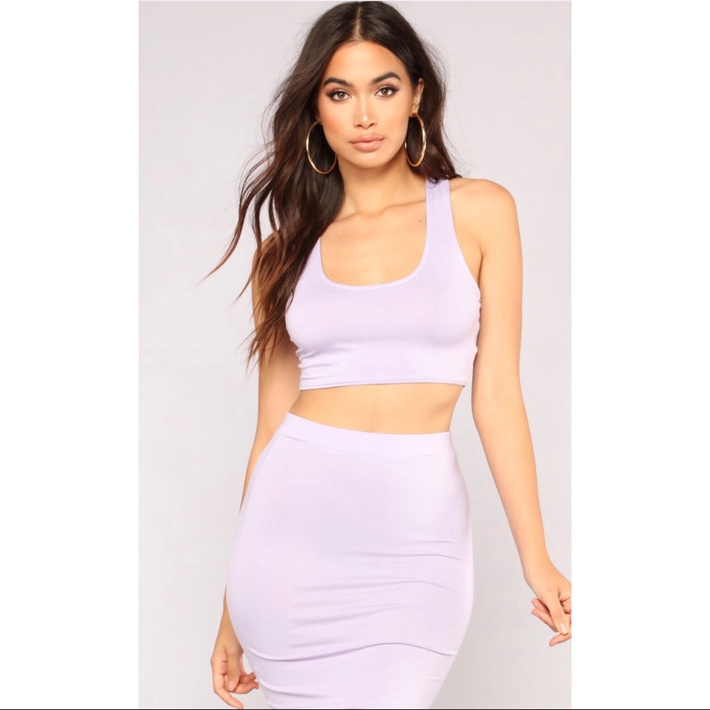 Lavender skirt and crop set